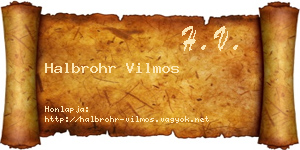 Halbrohr Vilmos névjegykártya